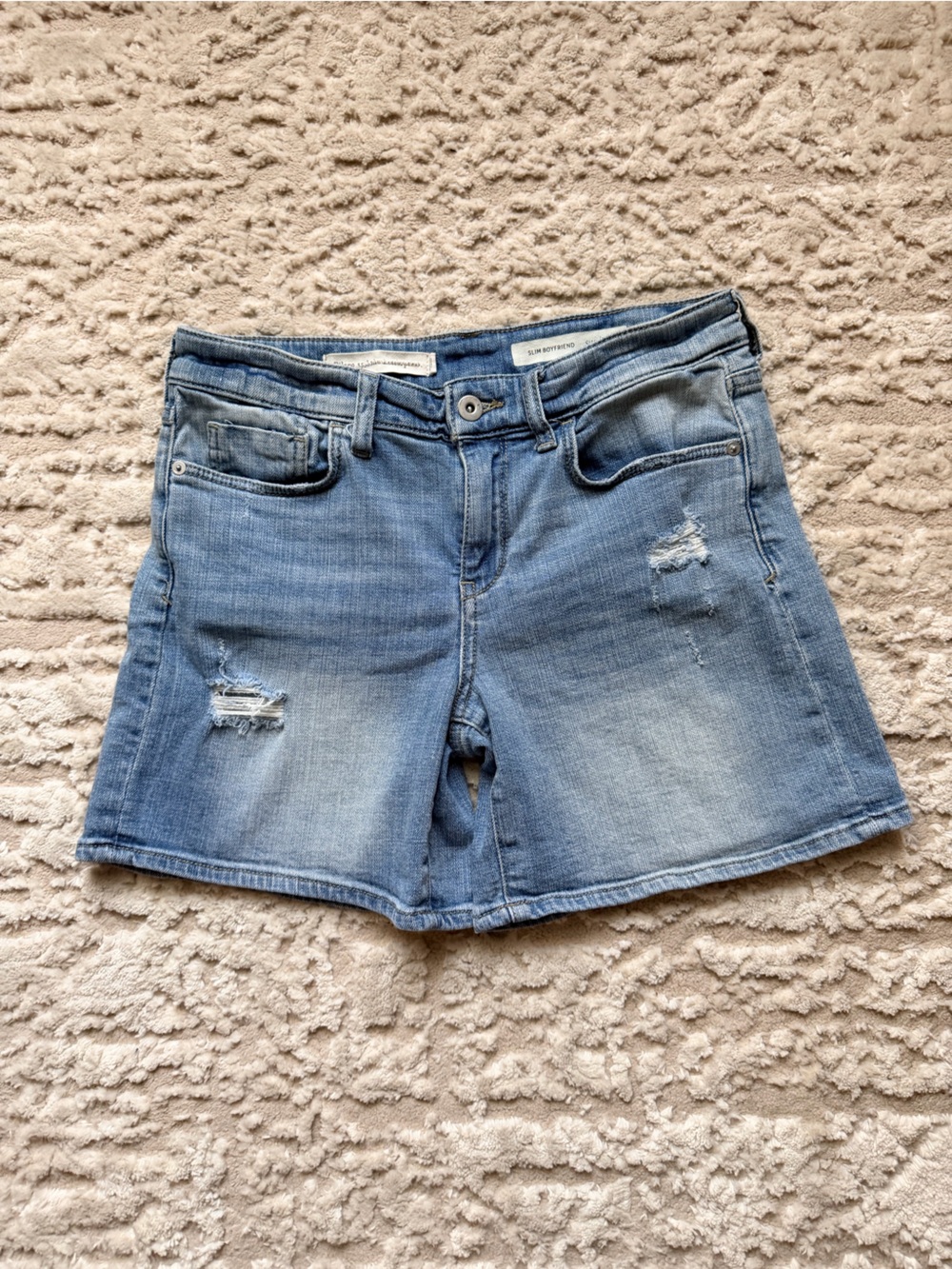 Pilcro and the Letterpress Light Blue Distressed Denim Shorts